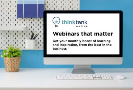 Computer demonstrating online webinar training, including corporate mental health webinars